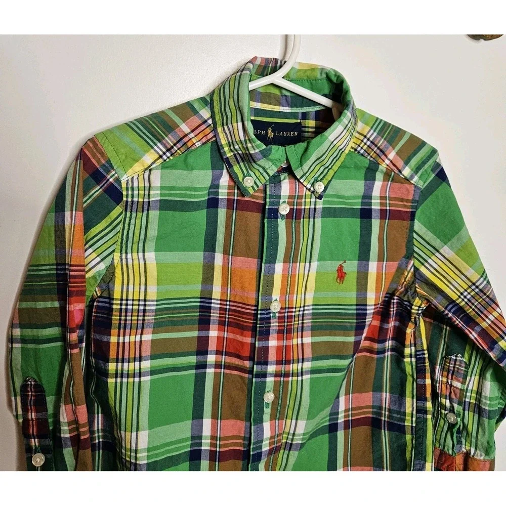 Ralph Lauren 2/2T‎ Plaid Button Down Shirt 100% Cotton Preppy Holiday Dressy